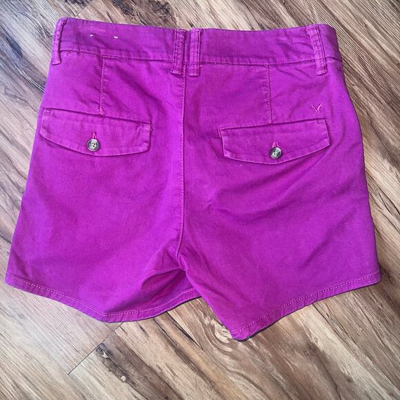 American Eagle Stretchy Denim High Rise Purple Jean Shorts Size 4 - Picture 2 of 7